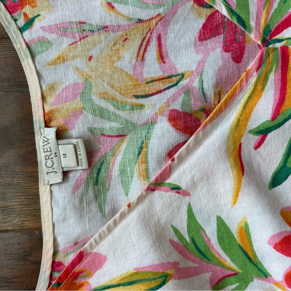 J. Crew Sleeveless Floral Linen Blend Peplum Fitted Top - Picture 5 of 10